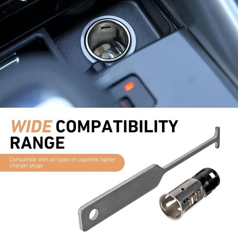 2PCS Cigarette Lighter Removal Tool, Car Cigarette Lighter Socket, Replacement 25776667 J42059 25774623, Cigarette Lighter Socket with Disassembly Tool, Suitable for GM Models (Silver) in Kuwait