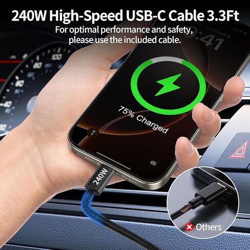شاحن شاحنة فائق السرعة 24 فولت Apater 12 فولت 170 وات شاحن سيارة USB C مع عرض الجهد محول ولاعة السجائر لهاتف iPhone 16 Samsung Galaxy S25/S23 Ultra أجهزة الكمبيوتر المحمولة in Kuwait