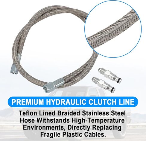 Hydraulic Clutch Line for 2005-2023 Ford Mustang GT 5.0 – Stainless Steel Braided Upgrade – Replacement for 139251 in Kuwait