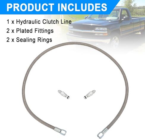 Hydraulic Clutch Line for 2005-2023 Ford Mustang GT 5.0 – Stainless Steel Braided Upgrade – Replacement for 139251 in Kuwait