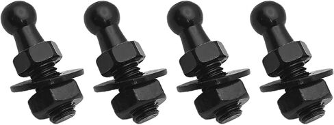 4PCS 10mm Ball Studs, 8mm Thread x 1/2" Shank with Mounting Hardware for Gas Lift Support Struts (Black) in Kuwait