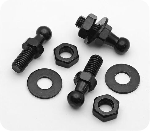 4PCS 10mm Ball Studs, 8mm Thread x 1/2" Shank with Mounting Hardware for Gas Lift Support Struts (Black) in Kuwait