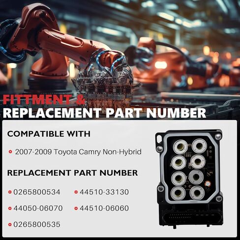 0265800534 ABS Anti-Lock Brake Actuator Pump Control Module Compatible with 2007-2009 Toyota Camry Replaces 44050-06070 44510-06060 0265800535 44510-33130 in Kuwait