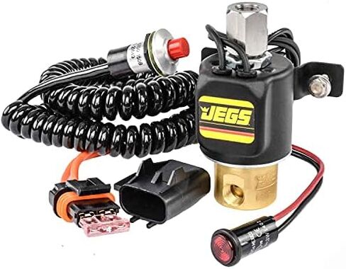 مجموعة التحكم في المرحلة JEGS | نحاس | صمام تحكم 2 منفذ | صنع في الولايات المتحدة الأمريكية | يشتمل على صمام الملف اللولبي، ومفتاح صغير مع سلك، ومنصهر 4 أمبير مع حامل، ومصباح مؤشر LED أحمر in Kuwait