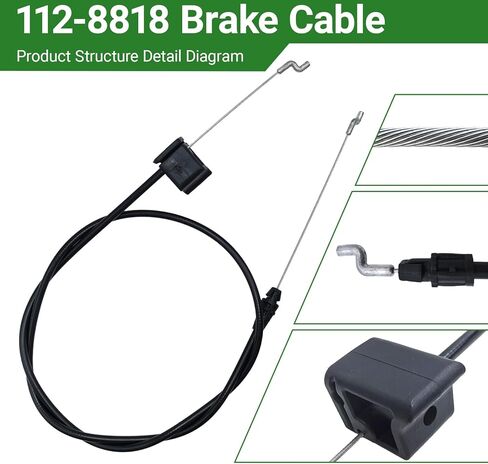 112-8818 Brake Cable Replacement for Toro & Lawn-Boy Walk-Behind Lawn Mowers - Fits 50+ Models Including 20330, 20339, 10603, 10642 - High-Density PVC Safety Cable with Z-Bend Ends in Kuwait