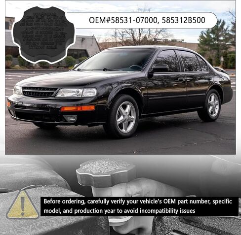استبدال غطاء سائل الفرامل، OEM#58531-07000 و585312B500 غطاء الأسطوانة الرئيسية، أغطية خزان سائل الفرامل متوافقة مع Hyundai Sonata/Elantra/Santa Fe & Kia Sorento/Sportage in Kuwait