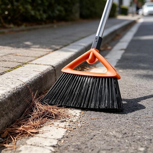 Outdoor Brooms for Sweeping Patio, Commercial Grade Heavy Duty Broom with Stiff Bristle for Sweeping Garage,Deck,Kitchen,Straw, Outside Broom for Cleaning Pet Hair,Weeds,Leaves,Grey in Saudi Arabia