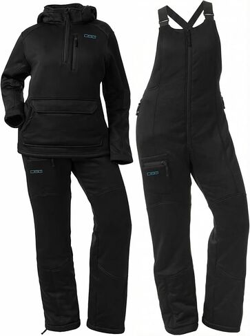 DOING SOMETHING GREAT Breanna 2.0 Fleece Drop Seat Hunting Bibs for Women with Shearling Lining, Thigh Pocket, DWR Waterproof in Saudi Arabia
