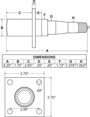 Pair of 5-Bolt on 4-1/2 Inch Hub Assembly (AKRD-3500545F) Includes (2) Flanged, 1-3/8 Inch to 1-1/16 Inch Tapered Spindles & Bearings in Kuwait