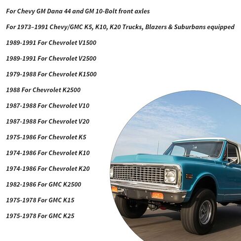 طقم سدادة تحمل عمود الدوران الخارجي 10 مسامير لـ Dana 44 & 1973-1991 لـ Chevy K5 K10 K20 V1500 V2500 V10 V20، لـ GMC K2500 K15 K25 in Kuwait