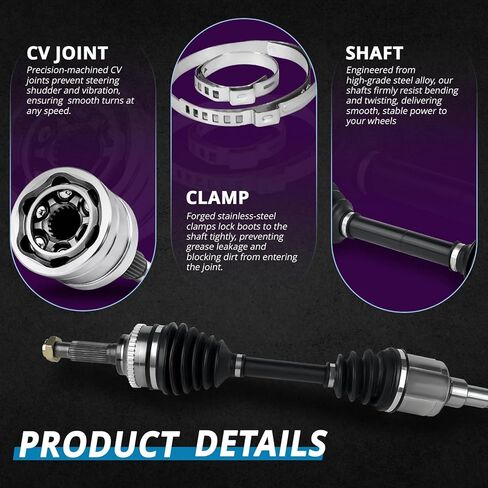 Front Wheel Bearing Hub and CV Axle Front Driver Side Replacement for Ford Escape 2001 2002 2003 2004 2005 2006 2007 2008, Mazda Tribute 2001 2002 2003 2004 2005 2006 2008 [Automatic Trans] in Kuwait