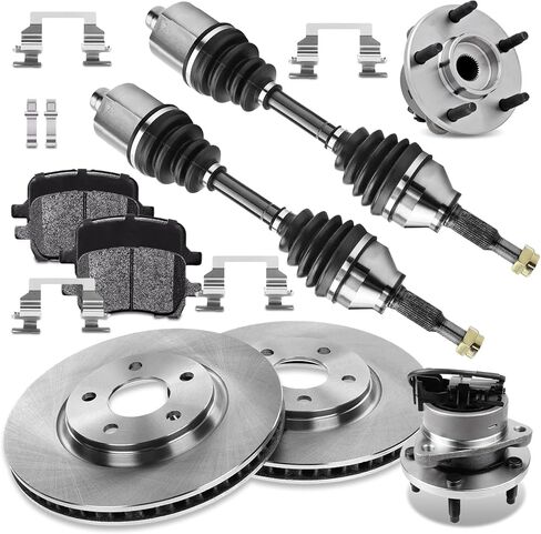 [Automatic Trans] 11.65" Front for 2008 Chevrolet Cobalt Brake Kit and Wheel Bearing Hubs CV Axle, for 2007-2009 Pontiac G5 Vented Brakes Replacement in Kuwait