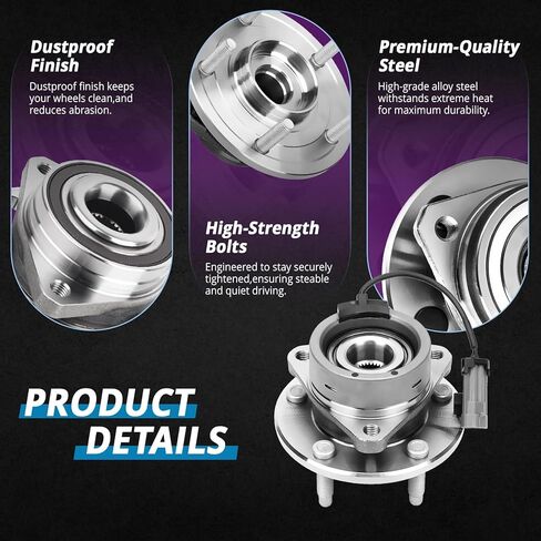[Fit Automatic Trans w/ABS 5-Lug] Front CV Axle & Front Wheel Bearing and Hub Replacement for 2007-2010 Pontiac G5, 05-06 Pursuit, 05-10 Chevrolet Cobalt, 06-11 HHR, 05-07 Saturn Ion in Kuwait