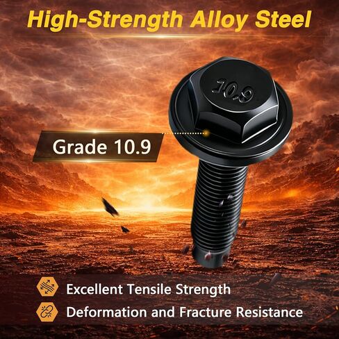 Engine Crankshaft Pulley Bolt Compatible with Ford F-150 Mustang Expedition Explorer Escape Taurus Crown Victoria E-150 E-250 E-350 E-450 Lincoln Mercury Replace# F5RZ-6A340-B F5RZ6A340B in Kuwait