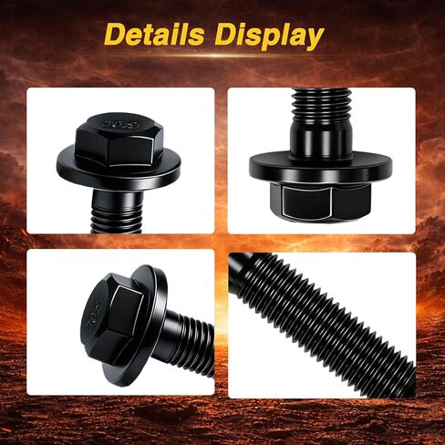 Engine Crankshaft Pulley Bolt Compatible with Ford F-150 Mustang Expedition Explorer Escape Taurus Crown Victoria E-150 E-250 E-350 E-450 Lincoln Mercury Replace# F5RZ-6A340-B F5RZ6A340B in Kuwait
