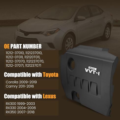 11212-37010 VVT-i غطاء رأس الأسطوانة العلوي للمحرك متوافق مع Toyota Corolla 2009-2019 Camry 2011-2016، يناسب Lexus RX300 RX330 RX350 1999-2018 استبدال غطاء مشعب سحب المحرك # 1121237010 in Kuwait