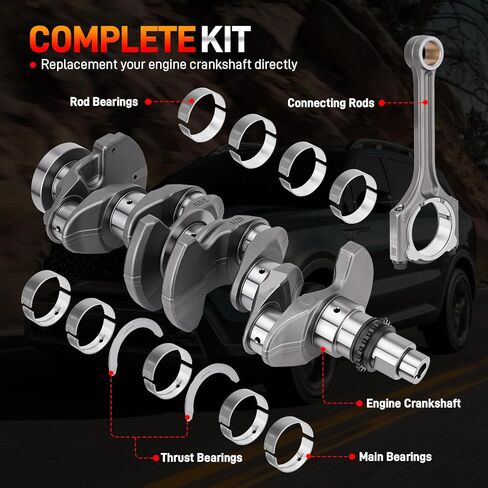 623V6-2EH00 G4NA 2.0L Engine Crankshaft with Connecting Rods & Bearings Compatible with 2014-2021 Kia Soul Optima Forte Hyundai Sonata Tucson Elantra Replace# 23110-2E200 23500-2E400 in Kuwait