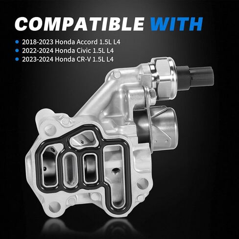 15810-6A0-A01 Engine VTEC Spool Valve with Oil Pressure Switch & Gasket, Compatible with 2022-2024 Honda Civic, 2018-2023 Accord, 2023-2024 CR-V 1.5L in Kuwait