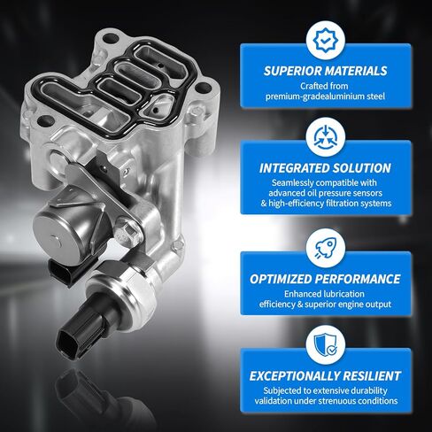 15810-6A0-A01 Engine VTEC Spool Valve with Oil Pressure Switch & Gasket, Compatible with 2022-2024 Honda Civic, 2018-2023 Accord, 2023-2024 CR-V 1.5L in Kuwait