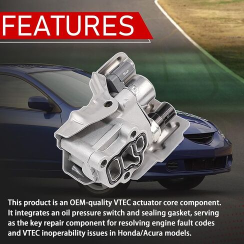 VTEC Solenoid Spool Valve Assembly with Oil Pressure Switch and Gasket Compatible with 2002-2011 Honda Accord Civic CR-V Element Acura RSX Replaces 15810-PNE-G01 15810-RAA-A03 15810-PPA-A01 in Kuwait