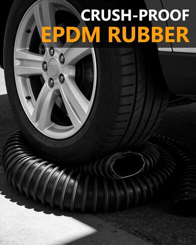 خرطوم عادم السيارة للمرآب - 2.5 بوصة معرف × 11 بوصة شديد التحمل، أنبوب تهوية من المطاط EPDM للسيارات، مقاوم للحرارة 600 درجة فهرنهايت ومقاوم للسحق، وصلة عادم سيارة قابلة للتوصيل لمتجر السيارات العلوي in Kuwait