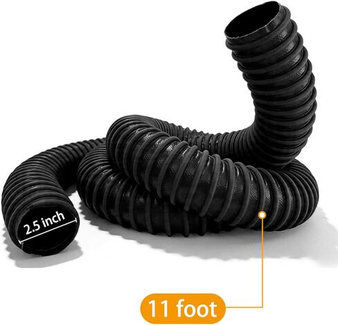 خرطوم عادم السيارة للمرآب - 2.5 بوصة معرف × 11 بوصة شديد التحمل، أنبوب تهوية من المطاط EPDM للسيارات، مقاوم للحرارة 600 درجة فهرنهايت ومقاوم للسحق، وصلة عادم سيارة قابلة للتوصيل لمتجر السيارات العلوي in Kuwait