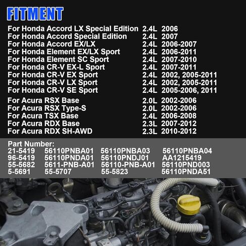 21-5419 مضخة توجيه كهربائية مع بكرة، لهوندا CR-V 2002-2011 2.4L، لأكورد 2006-2007 2.4L، لأكورا TSX 2006-2008 2.4L، للعنصر 2006-2011 2.4L، استبدال #56110PNBA01 in Kuwait