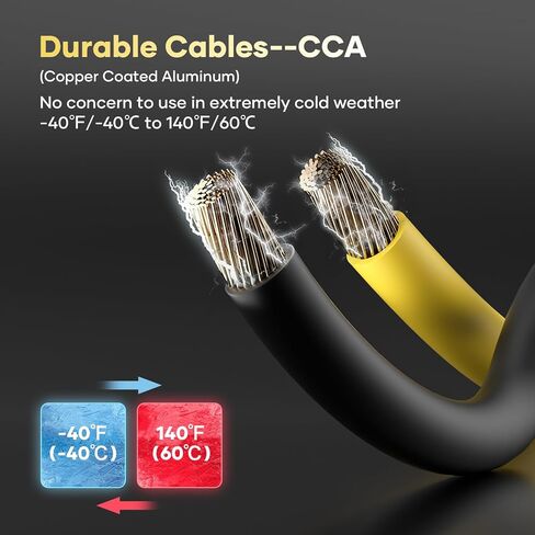 Heavy Duty Jumper Cables, 0 Gauge 30 Feet 1000 Amp Automotive Booster Cables for Car Battery, for Car, SUV and Trucks Battery, with Carry Case, Gloves, Brushes in Kuwait