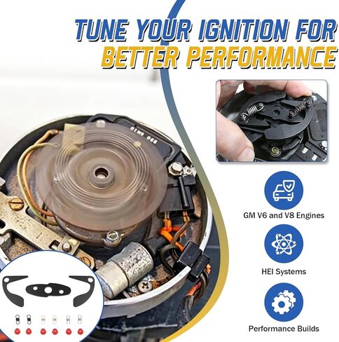 طقم منحنى HEI Advance 72300 لموزعي GM HEI، 3 مجموعات من الإشعال المتقدم القابل للتعديل، متوافق مع Chevy، Pontiac، GMC، Cadillac، Buick V6/V8 in Kuwait