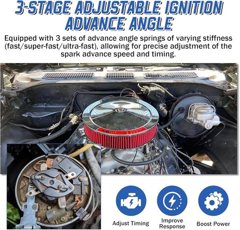 طقم منحنى HEI Advance 72300 لموزعي GM HEI، 3 مجموعات من الإشعال المتقدم القابل للتعديل، متوافق مع Chevy، Pontiac، GMC، Cadillac، Buick V6/V8 in Kuwait