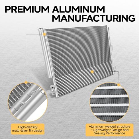 Air Conditioning A/C Condenser Compatible with Jeep Grand Cherokee 2011-2020, Jeep Grand Cherokee L 2021 / Dodge Durango 2011-2021# 3893, 4770810, 55038003AE, 55038003AF, 55038003AG in Kuwait