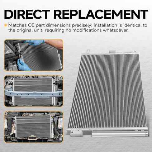 Air Conditioning A/C Condenser Compatible with Jeep Grand Cherokee 2011-2020, Jeep Grand Cherokee L 2021 / Dodge Durango 2011-2021# 3893, 4770810, 55038003AE, 55038003AF, 55038003AG in Kuwait