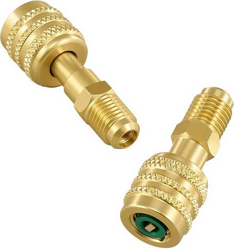 مجموعة محولات التبريد Orion Motor Tech 2 قطعة A2L، محولات R32 وR454B مع خيط ذكر 1/4 بوصة LH أنثى إلى 1/4 بوصة، تركيبات توصيل سريعة بخيط عكسي نحاسي لخزانات التبريد ذات الأنظمة المقسمة الصغيرة in Kuwait