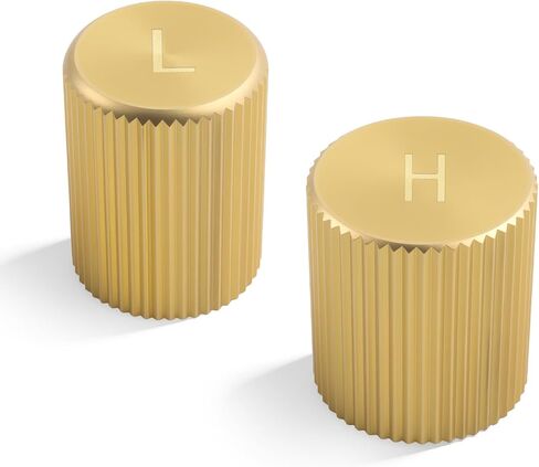 2PCS Car AC Low Pressure Port Cap & High Pressure Cap,Brass Cars AC Valve Caps with Sealing Ring,Seal-Tight & Dust-Proof ACS Service Port Caps Car Accessories for R134A System in Kuwait