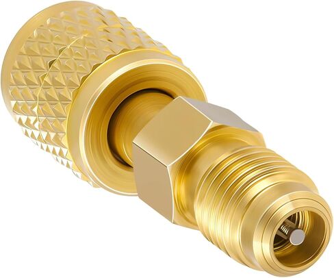 محول التبريد R32 R454B، 1/4 بوصة أنثى SAE خيط اليد اليسرى إلى 1/4 بوصة تركيب نحاسي متوهج ذكر، وصلة محول خزان التبريد A2L لمنفذ فراغ شحن HVAC المصغر، قطعة واحدة in Kuwait