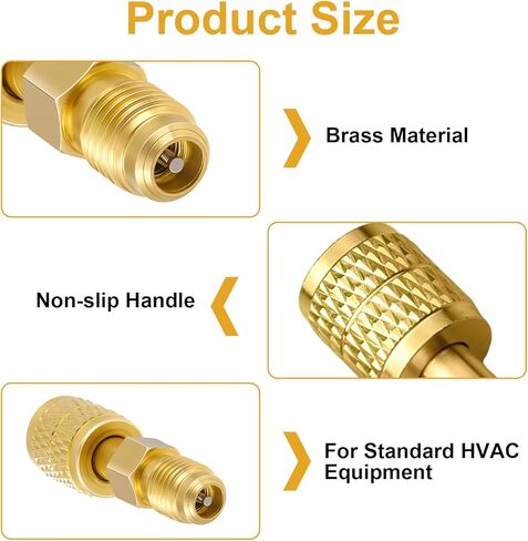 محول التبريد R32 R454B، 1/4 بوصة أنثى SAE خيط اليد اليسرى إلى 1/4 بوصة تركيب نحاسي متوهج ذكر، وصلة محول خزان التبريد A2L لمنفذ فراغ شحن HVAC المصغر، قطعة واحدة in Kuwait