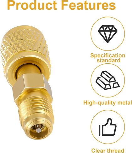 محول التبريد R32 R454B، 1/4 بوصة أنثى SAE خيط اليد اليسرى إلى 1/4 بوصة تركيب نحاسي متوهج ذكر، وصلة محول خزان التبريد A2L لمنفذ فراغ شحن HVAC المصغر، قطعة واحدة in Kuwait