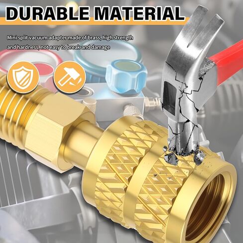 2PCS محول R410A مع 5/16 "SAE أنثى إلى 1/4" SAE ذكر، محول سبليت صغير مستقيم لأجهزة قياس التبريد AC HVAC، محولات فراغ سبليت عالمية صغيرة اكسسوارات السيارات in Kuwait