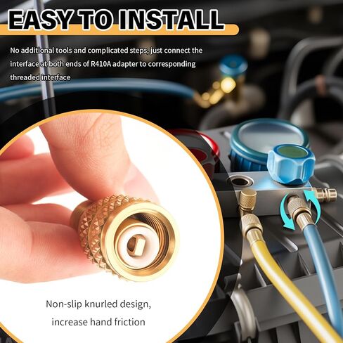 2PCS محول R410A مع 5/16 "SAE أنثى إلى 1/4" SAE ذكر، محول سبليت صغير مستقيم لأجهزة قياس التبريد AC HVAC، محولات فراغ سبليت عالمية صغيرة اكسسوارات السيارات in Kuwait