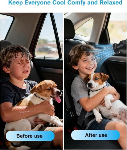 Car AC Vent Extender with Built-in Fan, Extendable Back Seat Air Conditioning, Directs Cool or Warm Air to kids, Elderly & Pets, Portable AC Hose, Universal for Vehicles in Saudi Arabia