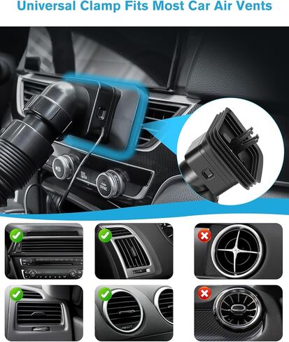 Car AC Vent Extender with Built-in Fan, Extendable Back Seat Air Conditioning, Directs Cool or Warm Air to kids, Elderly & Pets, Portable AC Hose, Universal for Vehicles in Saudi Arabia
