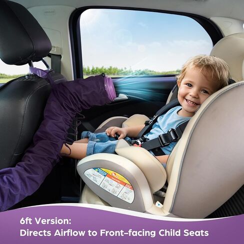 2nd Gen Hook Design Car Ac Vent Extender for Baby Kid Pet, Cool Air Conditioning Hose with Greater Airflow, More Secure Connections, Broader Compatibility,Ac Tube for Back/Third-Row Seat/Trunk(9FT) in Kuwait