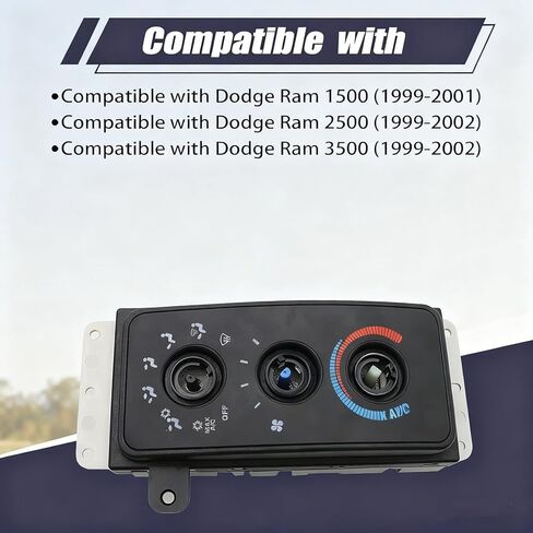 Climate Control Panel HS364 5015734AA 68171480AA Compatible with Dodge Ram 1500 1999-2001 2500 3500 1999-2002, AC Control Module Heater HVAC Heater Control Unit Replacement in Kuwait