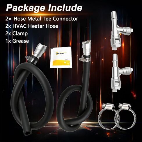 مجموعة خرطوم سخان HVAC مع موصل معدني على شكل حرف T متوافق مع كاديلاك إسكاليد شيفروليه سيلفرادو سوبربان جي إم سي يوكون 2000-2014 استبدال خرطوم إمداد السخان الأساسي # 22885825 15895065 15854958 in Kuwait