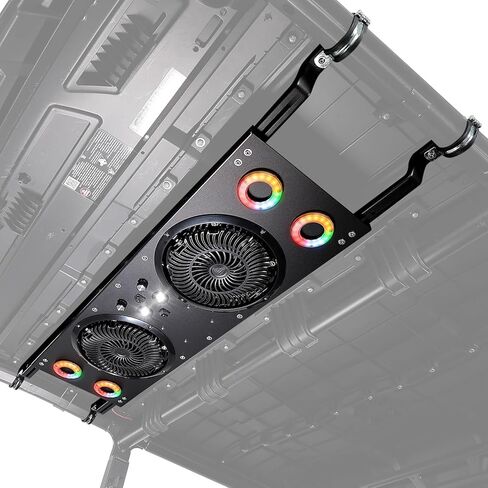 مروحة KEMIMOTO UTV مزودة بإضاءة RGB Halo، ومروحة تبريد مزدوجة كبيرة مقاس 8 بوصات مع قرص متغير السرعة، ومروحة تبريد علوية 12 فولت مع ضوء قبة متوافق مع Polaris Ranger، RZR XP 1000 2024+، CanAm Defender in Kuwait
