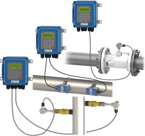 مقياس تدفق المياه الرقمي بالموجات فوق الصوتية TUF-2000B TL-1 أنبوب كبير DN300-6000 مقياس التدفق المثبت على الحائط ModBus in Kuwait