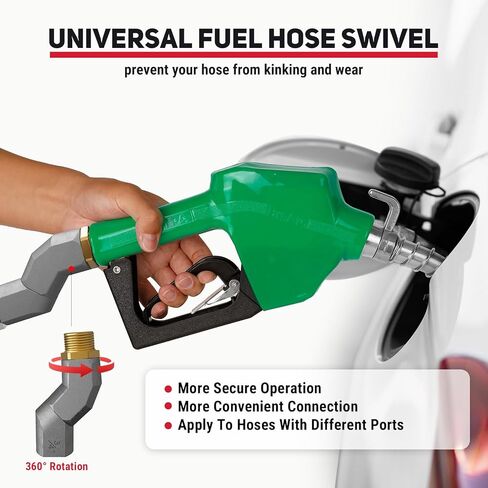 3/4" NPT Automatic Fuel Nozzle with Hook, Gas Pump Handle Fuel Nozzle with 3-speed Padlock (9-16 GPM) for Gasoline, Diesel, Biodiesel up to B20, E15 & Kerosene (Green) in Kuwait