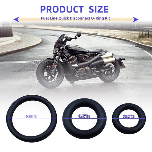 Fuel Line Quick Disconnect O-Ring Kit Compatible with Harley-Davidson EFI Models 2000+, Fuel Tool Check Valve O-Rings and Male Fuel Line End O-Rings Set, Fits Street Glide Road King Softail Sportster in Kuwait