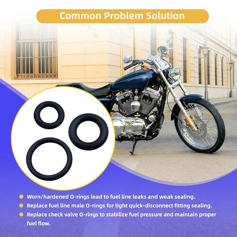 Fuel Line Quick Disconnect O-Ring Kit Compatible with Harley-Davidson EFI Models 2000+, Fuel Tool Check Valve O-Rings and Male Fuel Line End O-Rings Set, Fits Street Glide Road King Softail Sportster in Kuwait