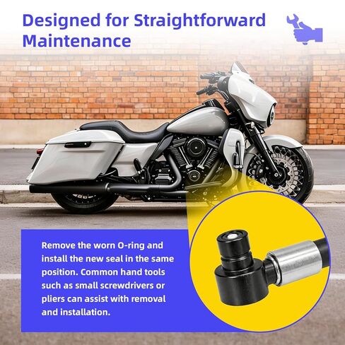 Fuel Line Quick Disconnect O-Ring Kit Compatible with Harley-Davidson EFI Models 2000+, Fuel Tool Check Valve O-Rings and Male Fuel Line End O-Rings Set, Fits Street Glide Road King Softail Sportster in Kuwait